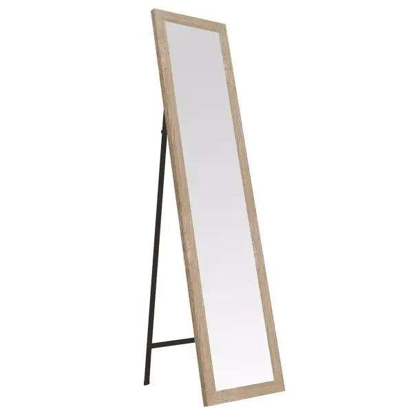 Espejo de pie natural de madera MDF de 37x157 cm Espejo de pie natural de madera MDF de 37x157 cm