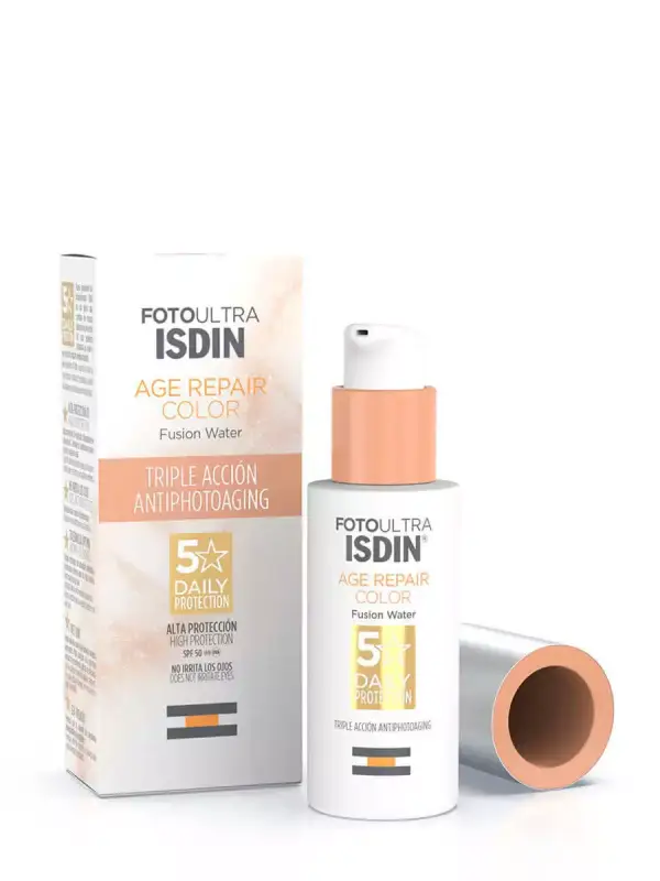 Isdin foto ultra age repair fusion water spf 50 con color 50 ml Isdin foto ultra age repair fusion water spf 50 con color 50 ml
