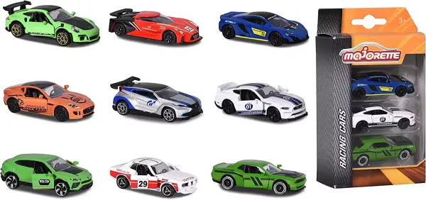 Majorette- Pack de 3 Coches de Carreras en Miniatura Majorette- Pack de 3 Coches de Carreras en Miniatura