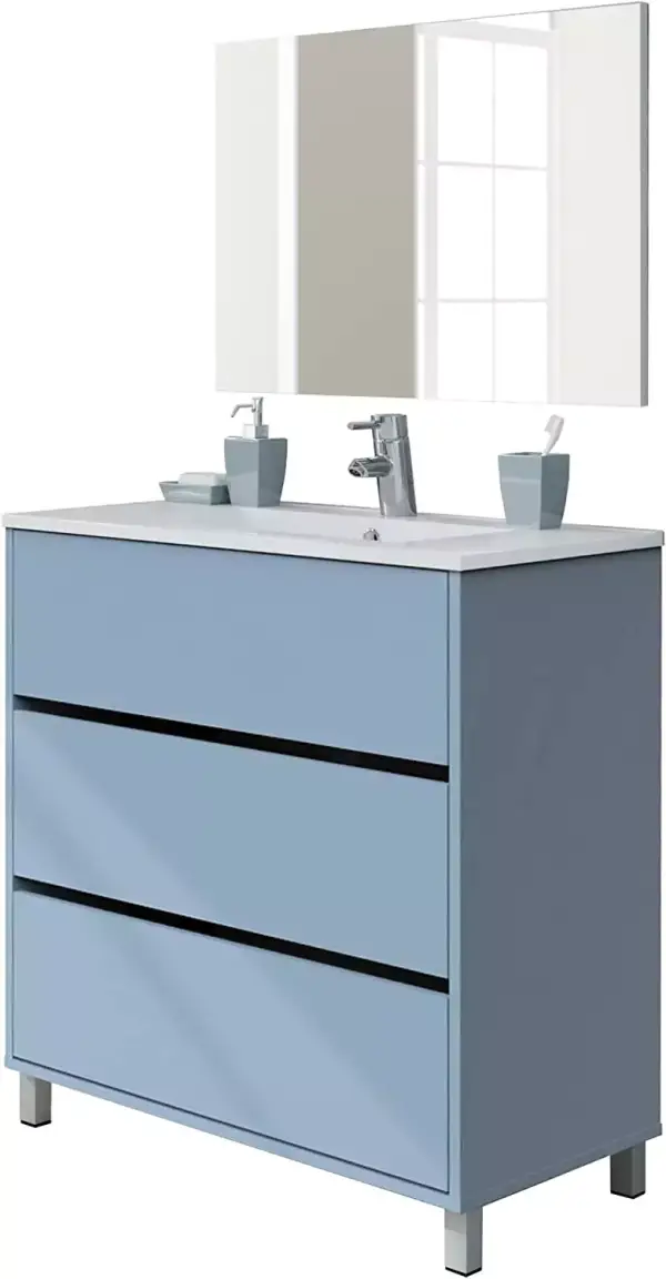 Goop Muebles Pitarch, Mueble Baño Kalma 2, Azul Talco Goop Muebles Pitarch, Mueble Baño Kalma 2, Azul Talco