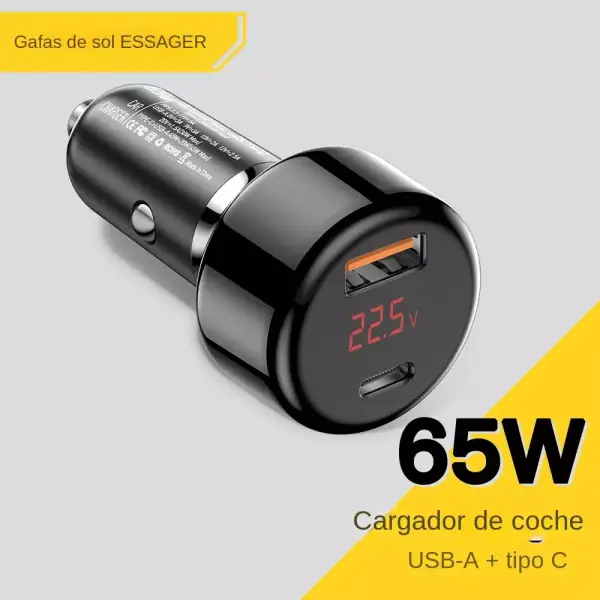 Essager 65W cargador USB para coche, Essager 65W cargador USB para coche,