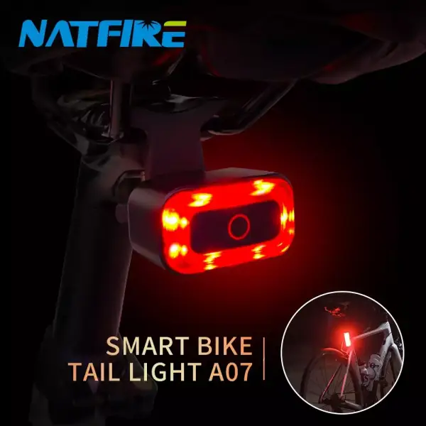 NATFIRE luz trasera inteligente A07 para bicicleta NATFIRE luz trasera inteligente A07 para bicicleta
