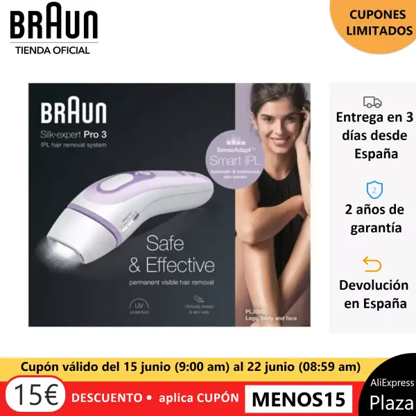 Depiladora luz pulsada Braun Silk-expert 3 IPL BD 3006 Depiladora luz pulsada Braun Silk-expert 3 IPL BD 3006