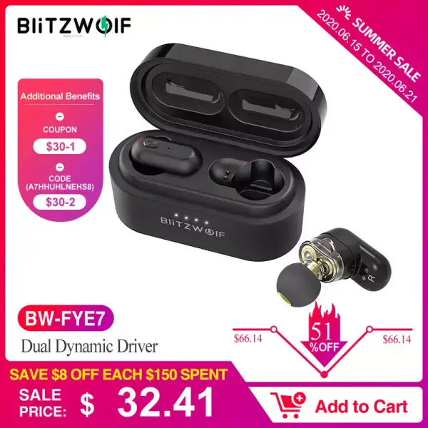 Auriculares bluetooth 5.0 Blitzwolf TWS Auriculares bluetooth 5.0 Blitzwolf TWS