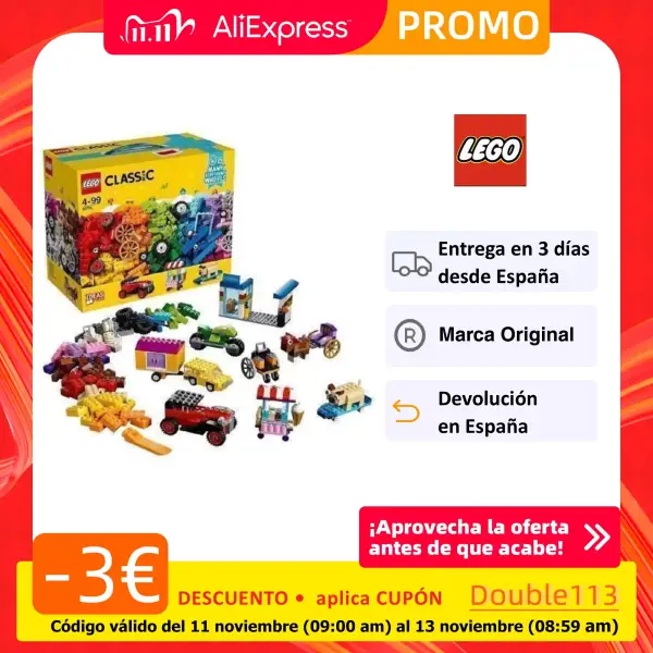 Set LEGO Classic Bricks sobre Ruedas Set LEGO Classic Bricks sobre Ruedas