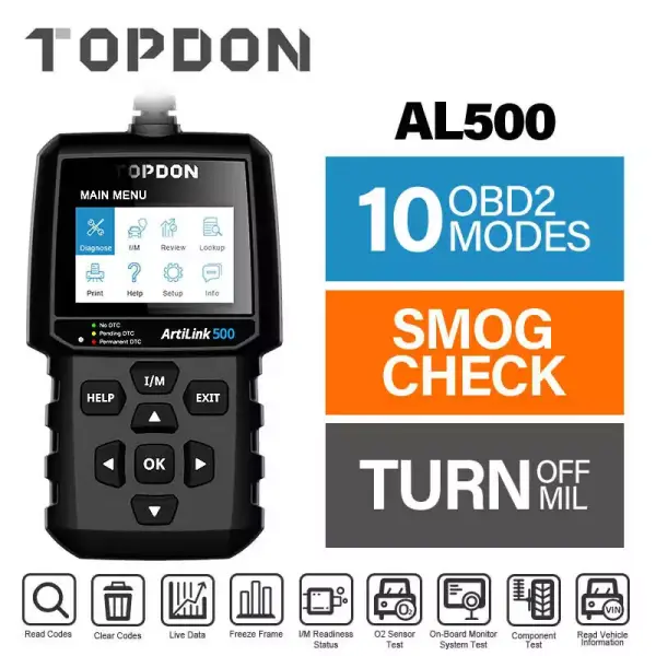 Escáner OBD2 AL500 TOPDON Escáner OBD2 AL500 TOPDON