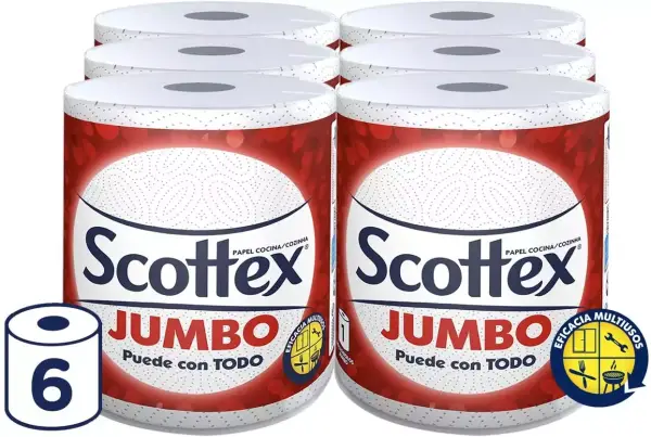 18 Rollos Scottex Jumbo Papel de Cocina 18 Rollos Scottex Jumbo Papel de Cocina