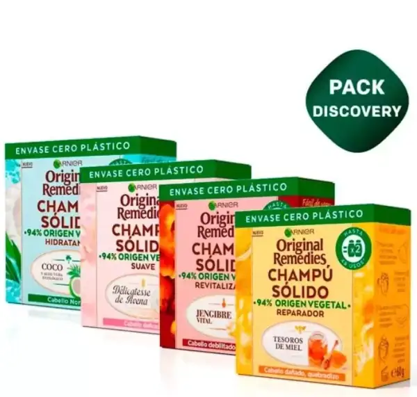Pack 4 champús sólidos Garnier Pack 4 champús sólidos Garnier