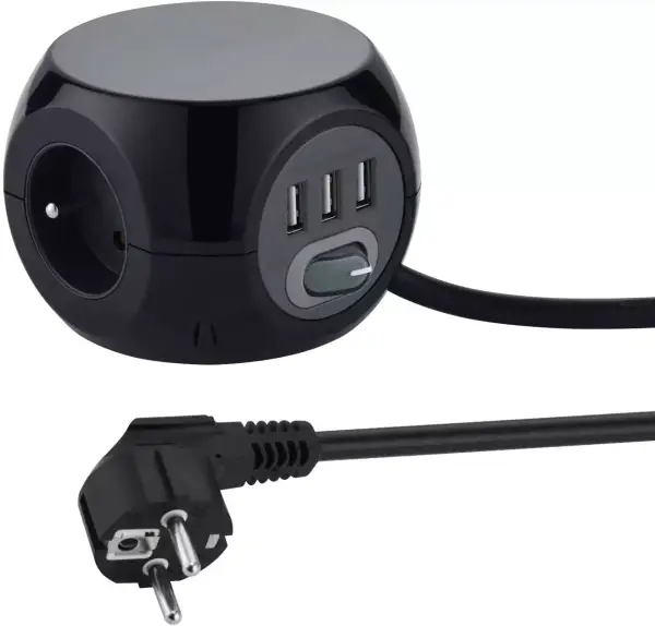 Minicube 3 enchufes + 3 USB Minicube 3 enchufes + 3 USB