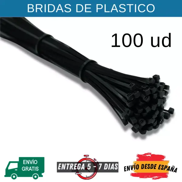 Juego de 100 bridas de plástico con autobloqueo Juego de 100 bridas de plástico con autobloqueo