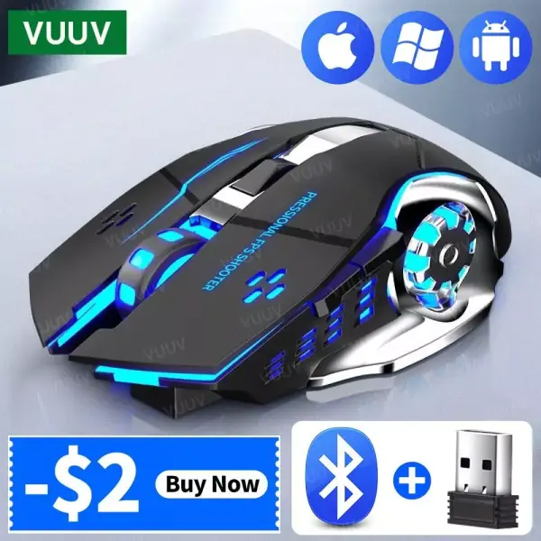 Ratón inalámbrico gaming retroiluminado Ratón inalámbrico gaming retroiluminado