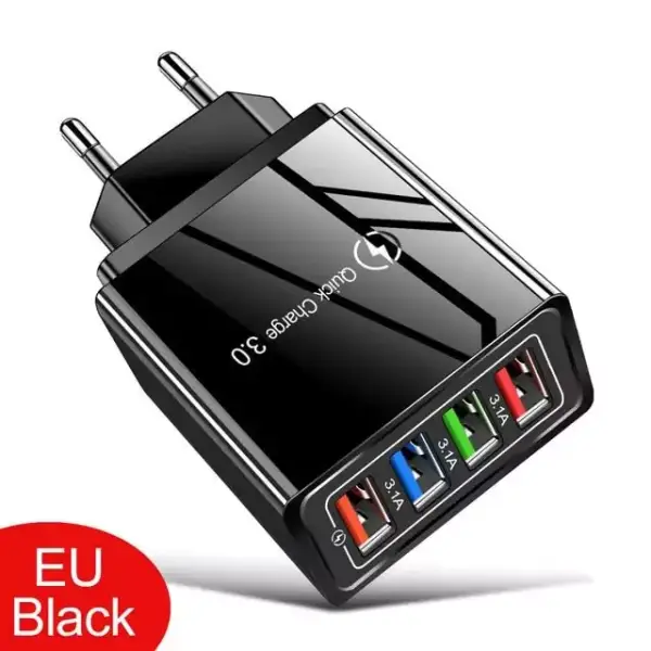 Cargador rápido con 4 puertos USB Cargador rápido con 4 puertos USB