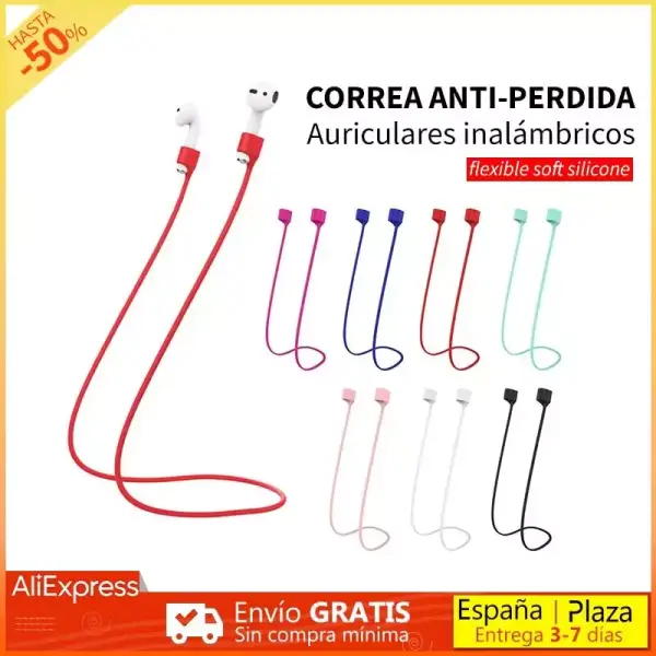 Correa de silicona suave anti-perdida para auriculares inalámbricos Correa de silicona suave anti-perdida para auriculares inalámbricos