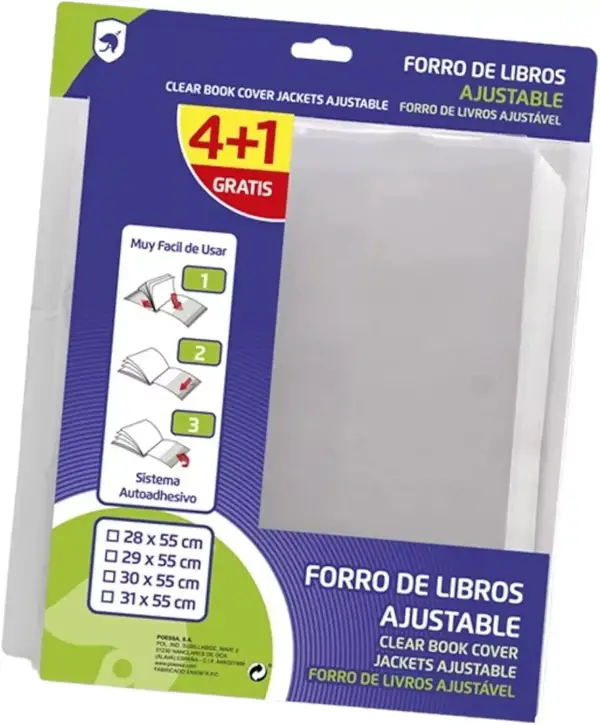 Pack 5 forro de libros transparente autoadhesivo Pack 5 forro de libros transparente autoadhesivo