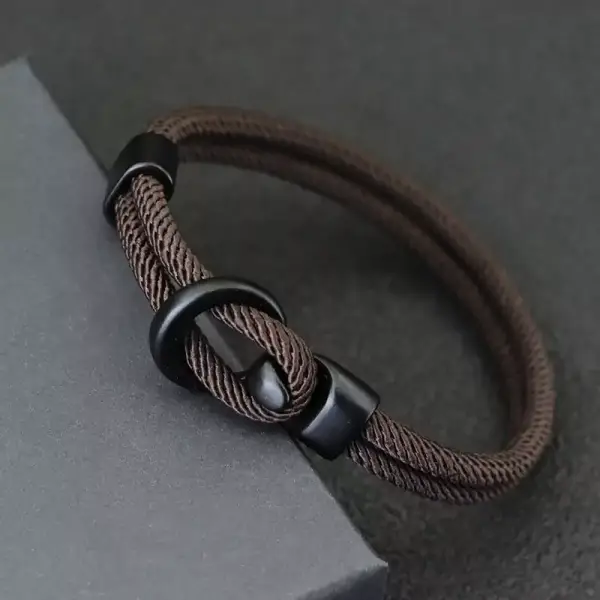 Pulsera de cuerda de doble capa para hombre Pulsera de cuerda de doble capa para hombre