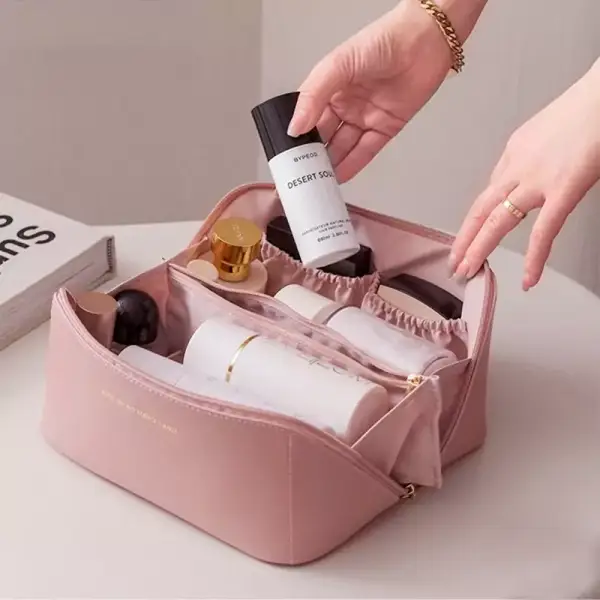 Bolsa de maquillaje portátil de gran capacidad Bolsa de maquillaje portátil de gran capacidad