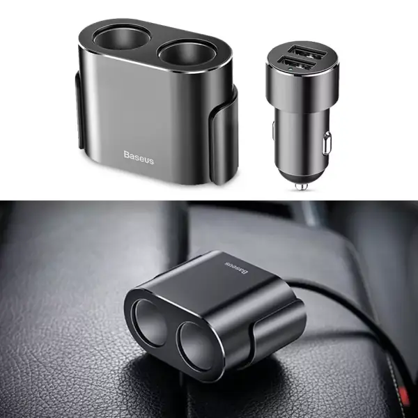 Baseus Divisor de encendedor Dual USB 100W Baseus Divisor de encendedor Dual USB 100W