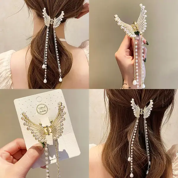 Pinzas para el pelo con borla de perlas Pinzas para el pelo con borla de perlas