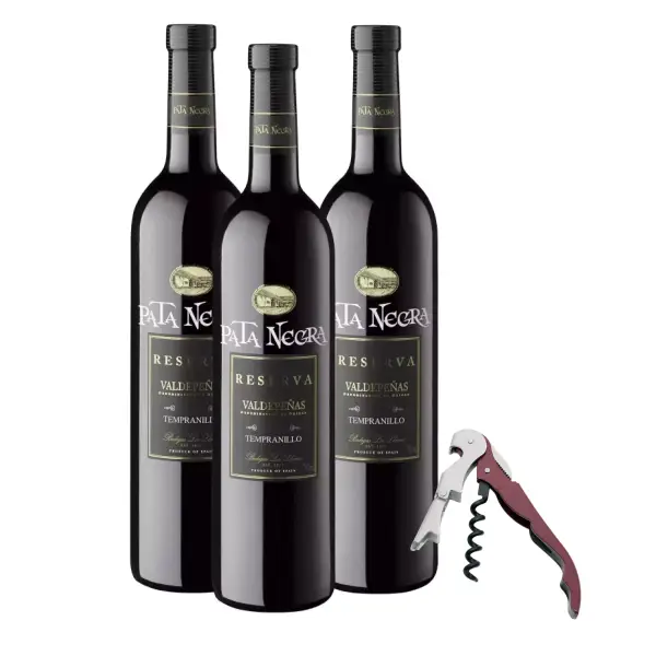 3x Botella Vino Tinto Pata Negra Reserva 3x Botella Vino Tinto Pata Negra Reserva