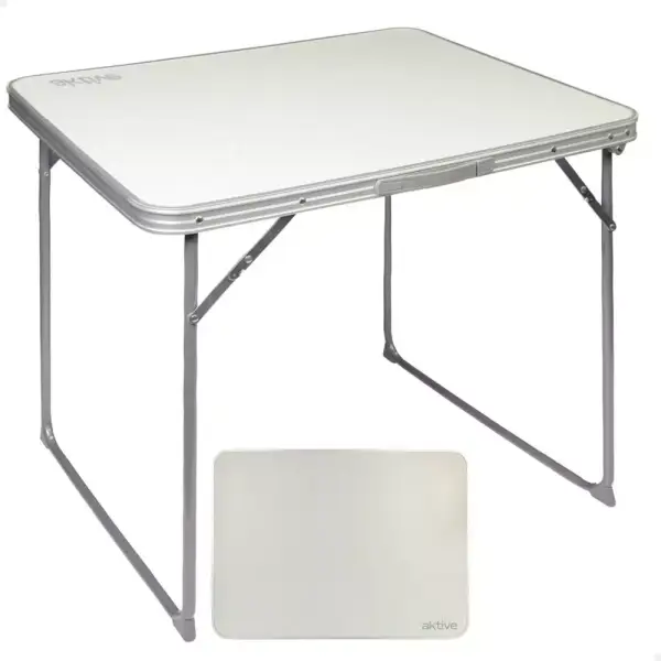 Mesa plegable camping Aktive blanca 80x60x70cm Mesa plegable camping Aktive blanca 80x60x70cm