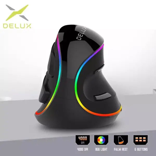 Ratón óptico vertical M618 Plus RGB con reposamuñecas extraíble Ratón óptico vertical M618 Plus RGB con reposamuñecas extraíble