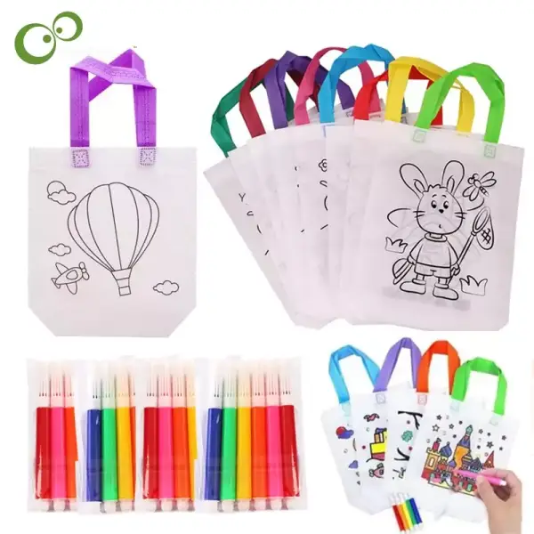 Juego de 5 bolsas para pintar para niños + rotuladores Juego de 5 bolsas para pintar para niños + rotuladores