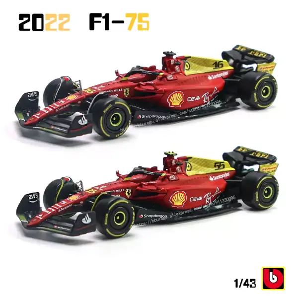 Ferrari F1-75 Scuderia Sainz Leclerc 2022 Ferrari F1-75 Scuderia Sainz Leclerc 2022