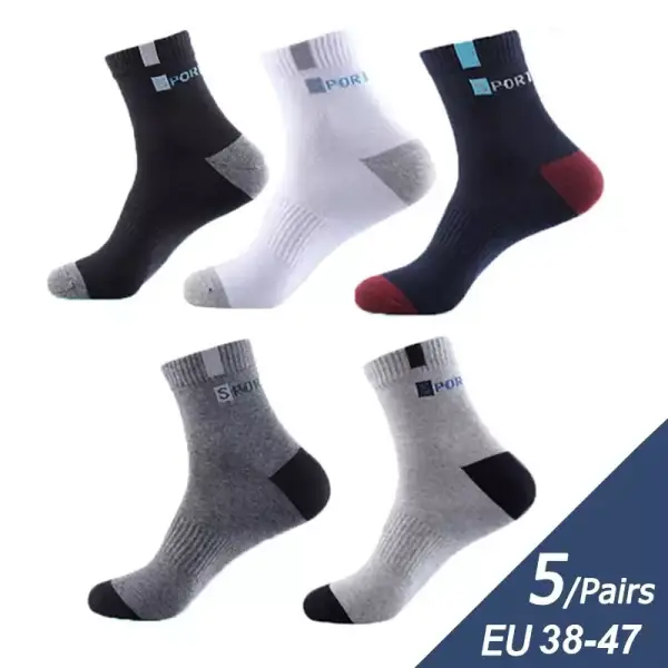 Calcetines deportivos hombre fibra bambú 5 pares Calcetines deportivos hombre fibra bambú 5 pares