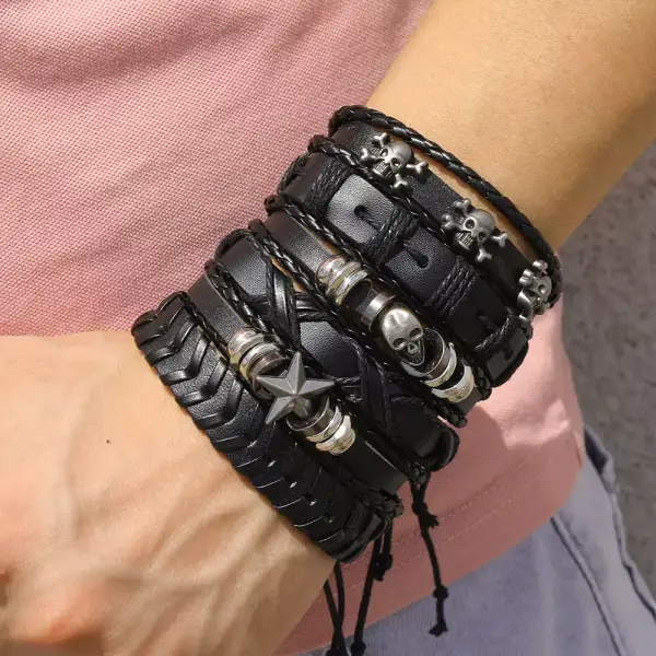 Pulsera de cuero trenzado Pulsera de cuero trenzado