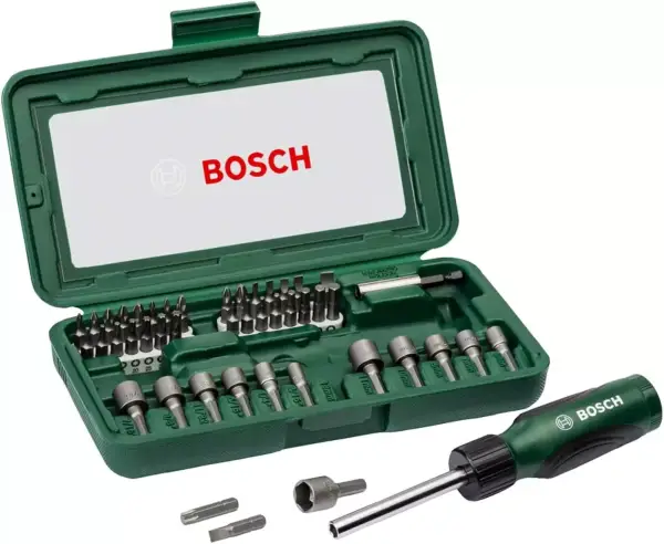 Set de 46 puntas de atornillar y llave de vaso Bosch Set de 46 puntas de atornillar y llave de vaso Bosch