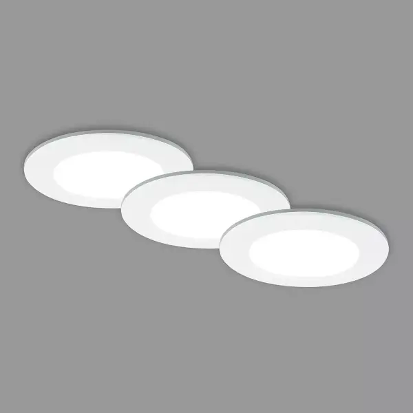 Juego de 3 focos LED empotrables en el techo IP44 Juego de 3 focos LED empotrables en el techo IP44
