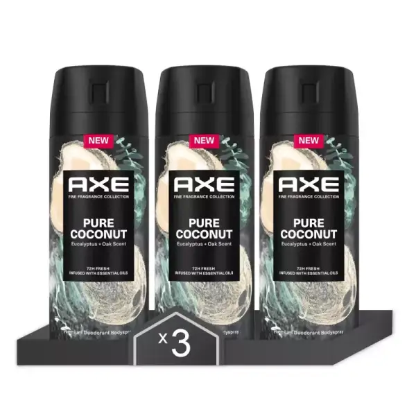 3x Desodorante Axe Prue Coconut 150ml 3x Desodorante Axe Prue Coconut 150ml