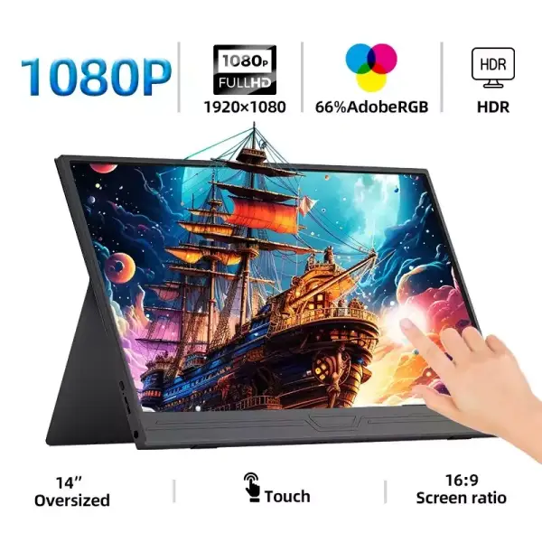 Monitor portátil de 14" USB-C HDMI 1080p Monitor portátil de 14" USB-C HDMI 1080p