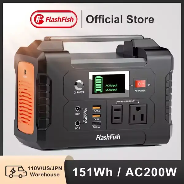 FF Flashfish-estación de energía solar de 110V CA 200W 151WH FF Flashfish-estación de energía solar de 110V CA 200W 151WH