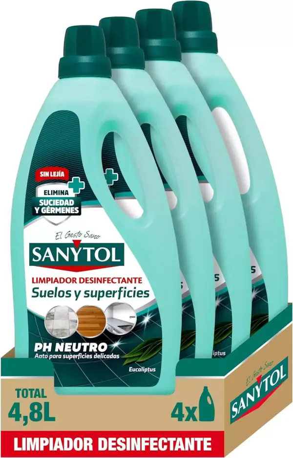 4 x 1200 ml Botella desinfectante limpiahogar Sanytol 4 x 1200 ml Botella desinfectante limpiahogar Sanytol