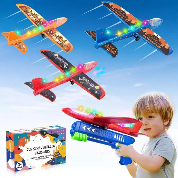 3x aviones de juguete de poliespan + lanzador 3x aviones de juguete de poliespan + lanzador