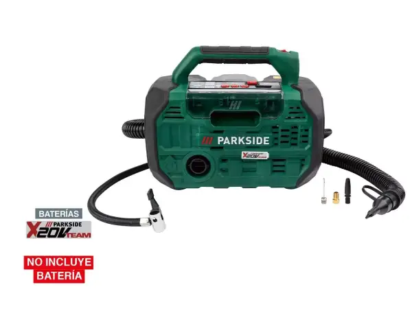 Inflador y compresor recargable de 20V Parkside Inflador y compresor recargable de 20V Parkside