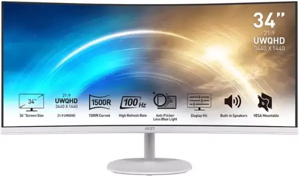 Monitor MSI Pro curvo 34" 4K 100hz Monitor MSI Pro curvo 34" 4K 100hz