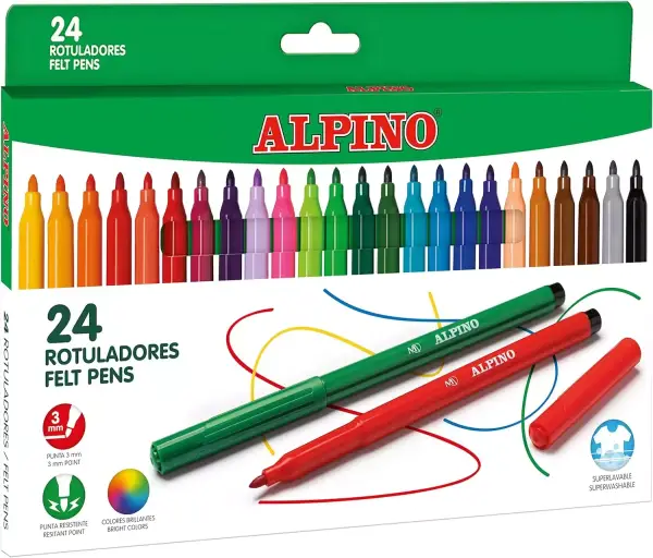 Pack 24 Rotuladores Alpino Coloring para Niños Pack 24 Rotuladores Alpino Coloring para Niños
