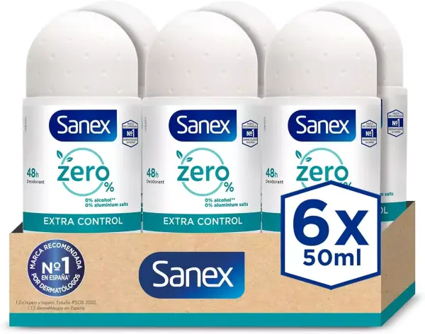 Pack 6 desodorantes roll-on Sanex Zero Pack 6 desodorantes roll-on Sanex Zero