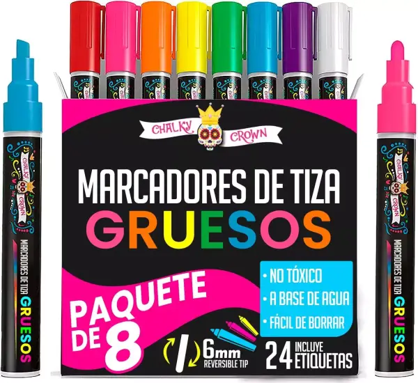 Pack 8x rotuladores multicolor tiza líquida Pack 8x rotuladores multicolor tiza líquida