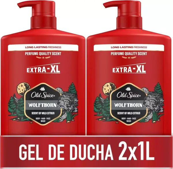 2x 1L Gel Y Champú Old Spice Wolfthorn 2x 1L Gel Y Champú Old Spice Wolfthorn