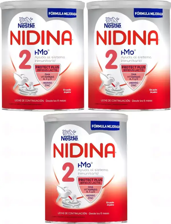 3x800g Nestlé NIDINA 2 Leche De Continuación en polvo 3x800g Nestlé NIDINA 2 Leche De Continuación en polvo