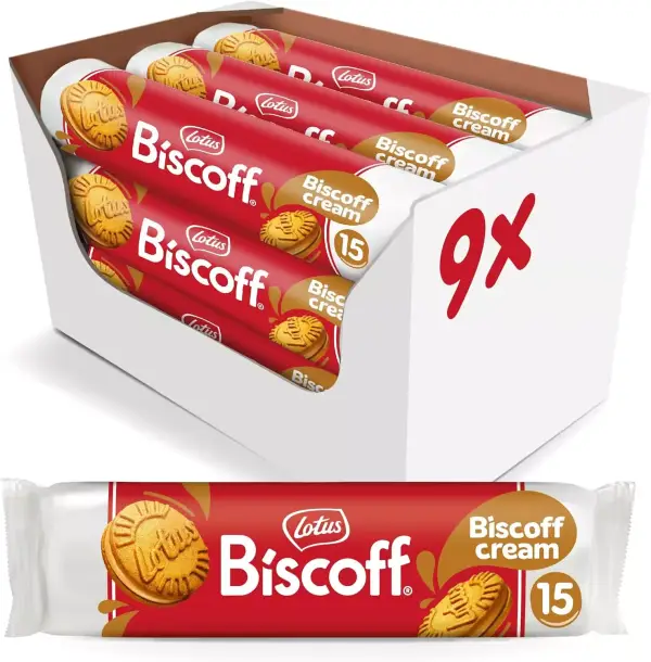 9x 150gr Galletas Rellenas de Crema Biscoff Lotus Biscoff Vegana 9x 150gr Galletas Rellenas de Crema Biscoff Lotus Biscoff Vegana