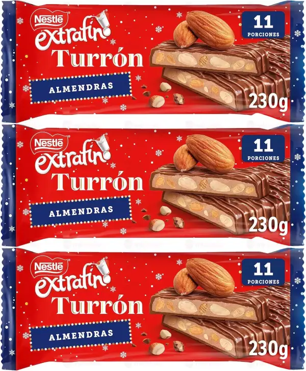 3x230g NESTLÉ Turron de Chocolate con Leche Almendrado 3x230g NESTLÉ Turron de Chocolate con Leche Almendrado