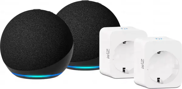 Pack 2 Echo Dot + 2 Enchufes Inteligentes WiZ Pack 2 Echo Dot + 2 Enchufes Inteligentes WiZ