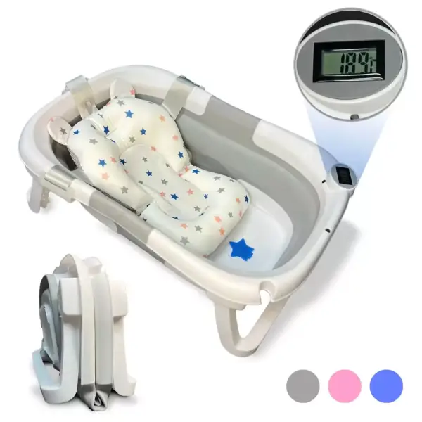 Bañera plegable para bebés con termómetro Bañera plegable para bebés con termómetro