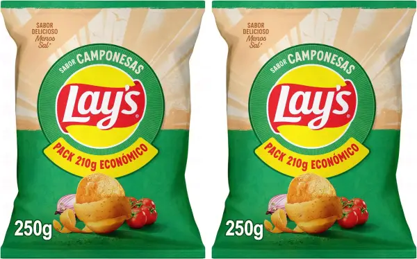 2x250gr Lay's Patatas Fritas Sabor Campesinas 2x250gr Lay's Patatas Fritas Sabor Campesinas