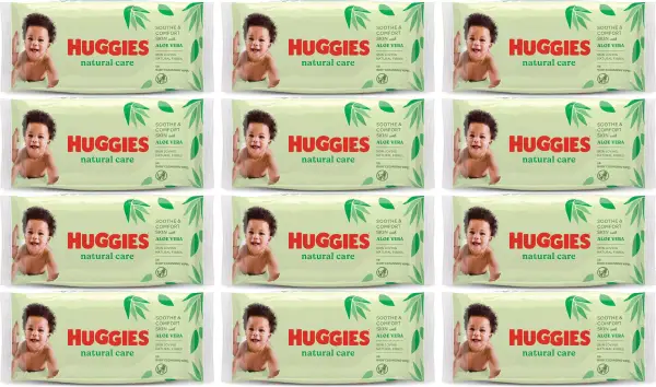 672 toallitas Huggies Natural Care con Aloe Vera 672 toallitas Huggies Natural Care con Aloe Vera