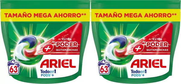 106 lavados Ariel Pods Extra poder quitamanchas Pods+ Oxi 106 lavados Ariel Pods Extra poder quitamanchas Pods+ Oxi